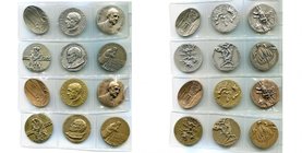 ITALIE, VATICAN, lot de 12 médailles annuelles de Paul VI et Jean-Paul II (6 AR et 6 AE).

Superbe / Extremely Fine