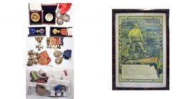 BELGIQUE, lot de décorations, miniatures et médailles, la plupart relatives à la guerre 1914-1918, dont: Russie, croix de Saint-Georges (fabrication f...