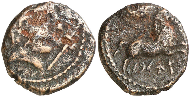 (s. I a.C.). Numidia. Salviana. AE18. (S. 6626 sim). 4,23 g. MBC-/MBC.