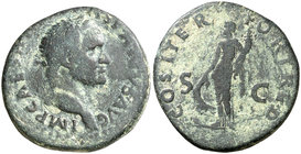 (70 d.C.). Vespasiano. Tarraco. As. (Spink falta) (Co. 85) (RIC. 1323) (ACIP. 4282). 9,83 g. BC+.