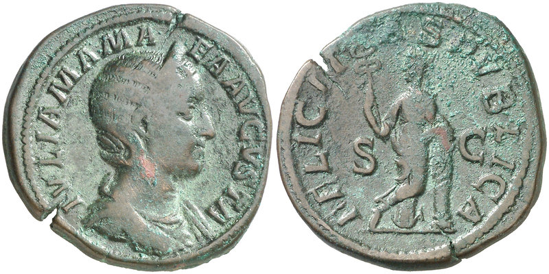(228 d.C.). Julia Mamaea. Sestercio. (Spink 8228) (Co. 21) (RIC. 676). 17,68 g. ...