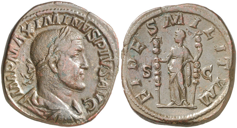 (235-236 d.C.). Maximino I. Sestercio. (Spink 8327) (Co. 10) (RIC. 43). 24,45 g....