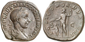 (238-239 d.C.). Gordiano III. Sestercio. (Spink 8709) (Co. 106) (RIC. 255a). 21,89 g. Ex Colección Manuela Etcheverría. MBC.