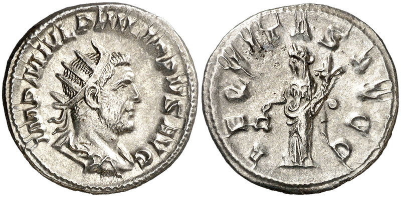 (245-247 d.C.). Filipo I. Antoniniano. (Spink 8918) (S. 9) RIC. 27b). 4,32 g. EB...