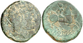 Turiaso (Tarazona). As. (FAB. 2424) (ACIP. 1708). 10,34 g. Pátina verde. BC/BC+.
