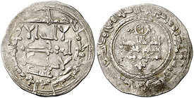 AH 337. Califato. Abderrahman III. Medina Azzahra. Dirhem. (V. 417) (Fro. 74 sim). 3,73 g. MBC.