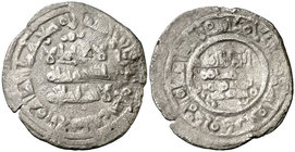 AH 410. Califas Hammudíes. Al-Qasim al-Mamun. Al Andalus. Dirhem. (V. 742) (Prieto 69b). 2,79 g. Rara. MBC-.