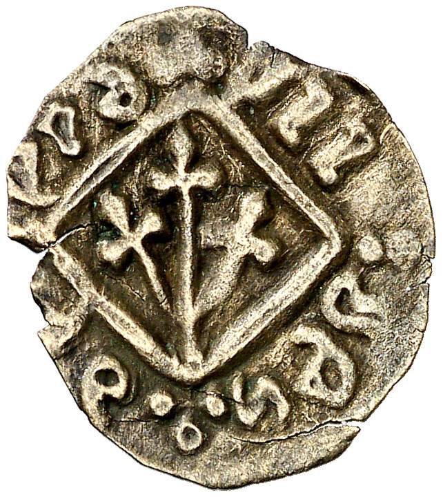 Lleida. Pugesa incusa. (Cru.L. 1754 var) (Cru.C.G. 3761 var). 0,35 g. Latón. GE....