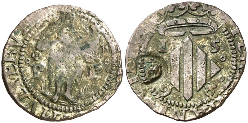 1598. Perpinyà. Doble sou. (Cru.L. 1951) (Cru.C.G. 3806a). 3,22 g. Contramarca: ...