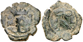 Reyes Católicos. Toledo. . 1 blanca. (Cal. tipo 286, falta var) (Seb. 830). 1,25 g. Rara. BC+.