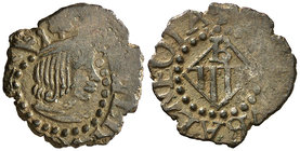 s/d. Felipe III. Banyoles. 1 diner. (Cru.L. 1057.1) (Cru.C.G. 3658). 0,78 g. Busto singular. MBC+.