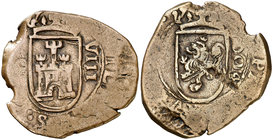 (1)604. Felipe III. Cuenca. 8 maravedís. (Cal. 652). 5,74 g. BC+.