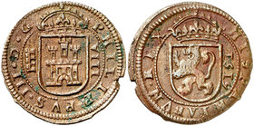 1619. Felipe III. Segovia. 8 maravedís. (Cal. 774). 5,43 g. Buen ejemplar. Ex Colección Manuela Etcheverría. MBC+.