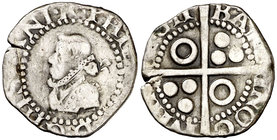 1611. Felipe III. Barcelona. 1/2 croat. (Cal. 530) (Cru.C.G. 4341e). 1,42 g. BC+.