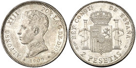 1905*1905. Alfonso XIII. SMV. 2 pesetas. (Cal. 34). 10 g. S/C-.
