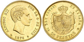 1876*1876. Alfonso XII. DEM. 25 pesetas. (Cal. 1). 8,04 g. EBC.