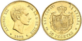 1878*1878. Alfonso XII. EMM. 25 pesetas. (Cal. 6). 8,07 g. EBC-.