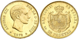 1878*1878. Alfonso XII. EMM. 25 pesetas. (Cal. 6). 8,06 g. EBC.