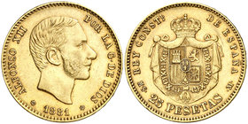 1881*1881. Alfonso XII. MSM. 25 pesetas. (Cal. 14). 8,05 g. EBC-.