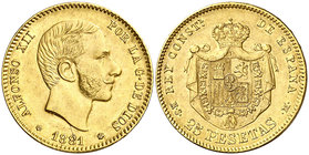1881*1881. Alfonso XII. MSM. 25 pesetas. (Cal. 14). 8,08 g. EBC.