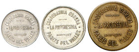 Parets del Vallés. Cooperativa Obrera "La Progresiva". 10, 25 céntimos y 1 peseta. (T. 2058 a 2060). Lote de 3 monedas. Ex Colección Olabarría 14/02/2...