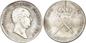 1812. Alemania. Baviera. Maximiliano I José. 1 taler. (Kr. 358.1). 29,02 g. AG. MBC-.