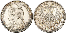 1901. Alemania. Prusia. Guillermo II. 2 marcos. (Kr. 525). 11,09 g. AG. 200 Años de Reino de Prusia. EBC.