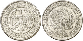 1928. Alemania. A (Berlín). 5 marcos. (Kr. 56). 24,94 g. AG. Escasa. EBC.