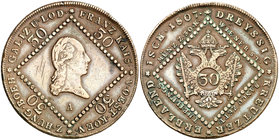 1807. Austria. Francisco I. A (Viena). 30 kreuzer. (Kr. 2149). 18,30 g. CU. Leves rayitas. Buen ejemplar. MBC+.