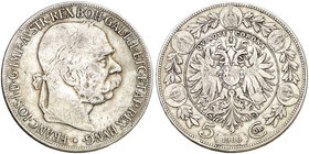 1900. Austria. Francisco José I. 5 coronas. (Kr. 2807). 23,79 g. AG. BC+.
