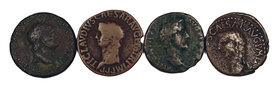Lote de 4 ases de Claudio I (dos), Nerón y Antonino pío. BC+/MBC-.