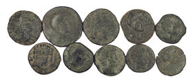 Lote de 10 bronces, diversas cecas. A examinar. RC/MBC-.