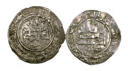 Califato. Lote de 2 denarios con fecha poco clara: Abderramán III de Medina Azzahara, y Hixem II al Andalus. BC/MBC-.