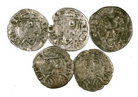 Jaume I (1213-1276). Zaragoza. Dinero. (Cru.V.S. 318) (Cru.C.G. 2134). Lote de 5 monedas. A examinar MBC.