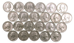 1965 a 1983. Estados Unidos. Lote de 23 monedas de 1/4 de dólar, tipo "Washington". A examinar. MBC-/MBC+.
