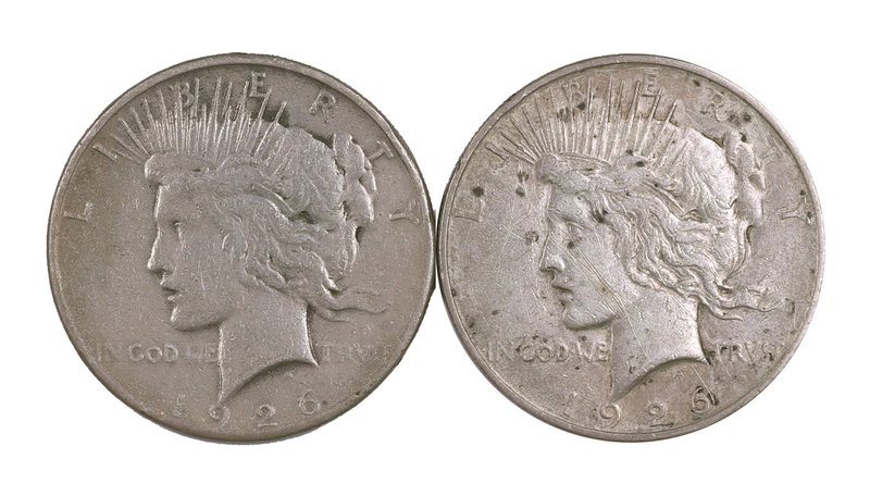 1926. Estados Unidos. Filadelfia y Denver. Lote de 2 monedas en plata de 1 dólar...