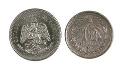 1906 y 1914. México. 5 y 10 centavos. Lote de 2 monedas. EBC-/S/C.