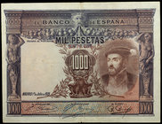 1925. 1000 pesetas. (Ed. pág. 105, ver nota) (Ed. pág. 126, ver nota). 1 de julio, Carlos I. Sello en seco: ARRIBA ESPAÑA. MBC-.