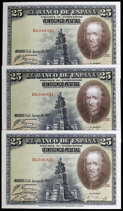 1928. 25 pesetas. (Ed. C4) (Ed. 353). 15 de agosto, Calderón de la Barca. Trío c...