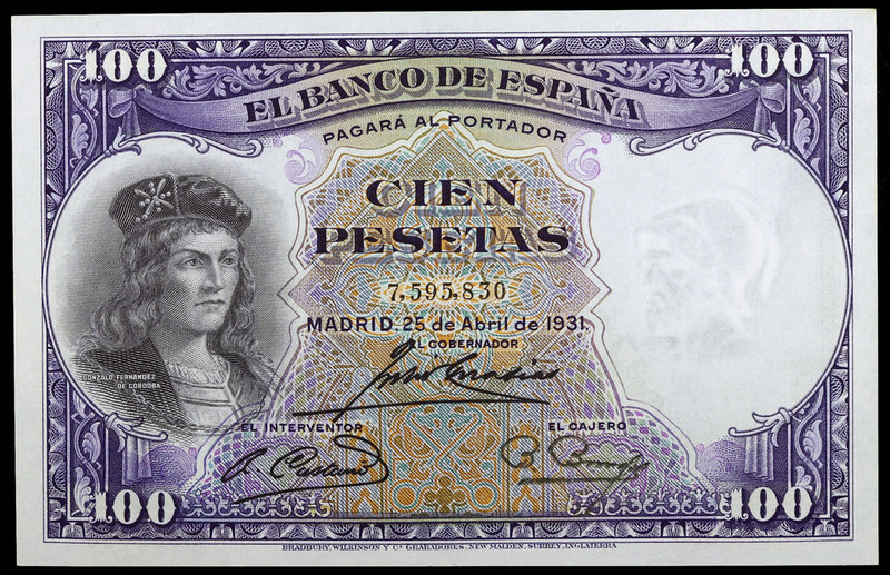 1931. 100 pesetas. (Ed. C11) (Ed. 360). 25 de abril, Fernández de Córdoba. S/C-....