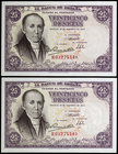 1946. 25 pesetas. (Ed. D51a) (Ed. 450a). 19 de febrero, Flórez Estrada. Pareja correlativa. Serie H. S/C.