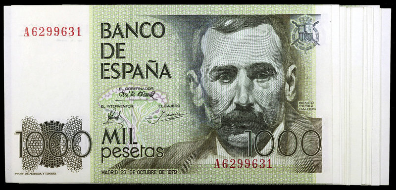 1979. 1000 pesetas. (Ed. E3a). 23 de octubre, Pérez Galdós. 24 billetes, series:...
