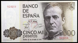 1979. 5000 pesetas. (Ed. E4) (Ed. 478). 23 de octubre, Juan Carlos I. Sin serie. S/C-.
