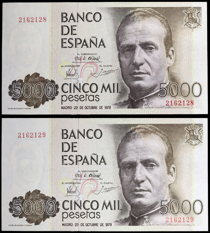 1979. 5000 pesetas. (Ed. E4) (Ed. 478). 23 de octubre, Juan Carlos I. Pareja cor...