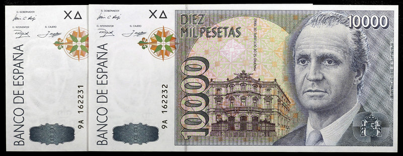 1992. 10000 pesetas. (Ed. E11b) (Ed. 485b). 12 de octubre, Juan Carlos I. Pareja...