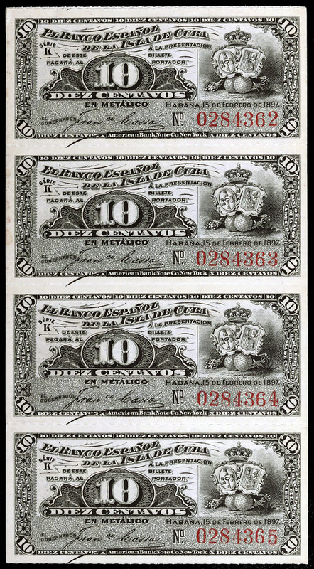 1897. Banco Español de la Isla de Cuba. 10 centavos. (Ed. CU81) (Ed. 84). 15 de ...