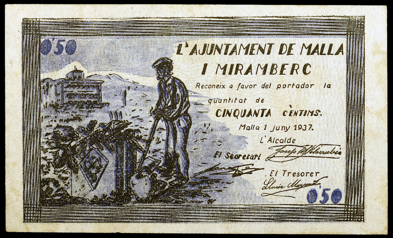Malla i Miramberc. 50 céntimos. (T. 1616a). Nº 0300. Escaso. MBC.