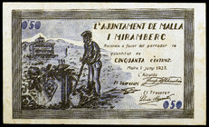 Malla i Miramberc. 50 céntimos. (T. 1616a). Nº 0300. Escaso. MBC.