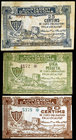 Ulldecona. 25, 50 céntimos y 1 peseta. (T. 3031a, 3032a y 3033d). 3 billetes, serie completa. BC/MBC+.