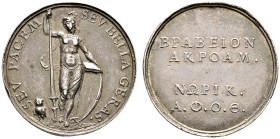 Altdeutsche Münzen und Medaillen 
 Altdorf, Universität 
 Silberne Prämienmedaille 1579 unsigniert, für die Aroamatici. Stehende Minerva mit Lanze, ...